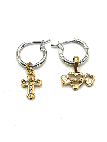 The Mismatched Charm Hoops