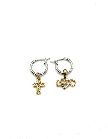 The Mismatched Charm Hoops