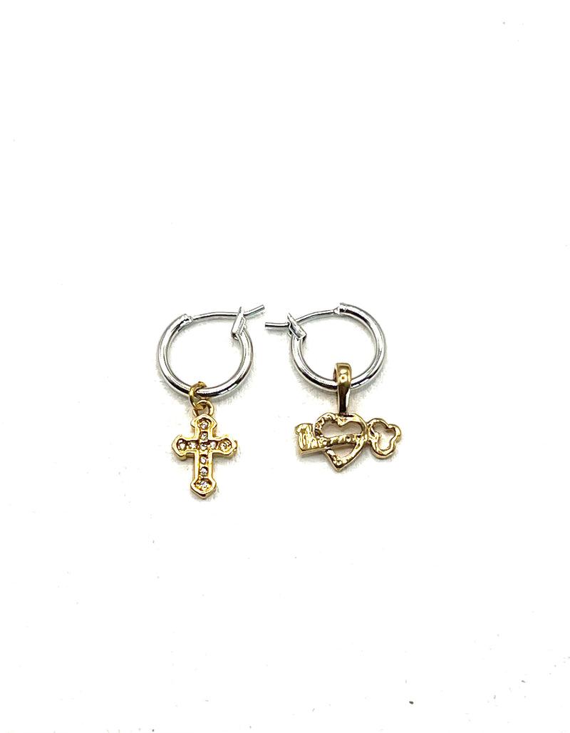The Mismatched Charm Hoops